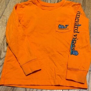 Vineyard Vines Kids Bright Orange Long Sleeve Tee